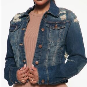 "Fashion Nova" Blue Jean Jacket Size: XS